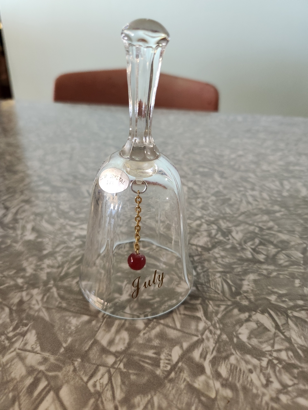 July Birthstone 24 % Lead Crystal Bell - Red Accent